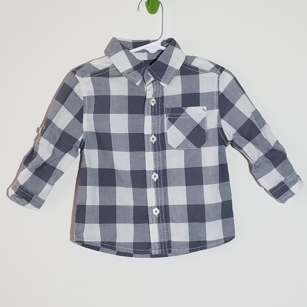 NWT Cherokee Button Down Checkered Shirt 12m